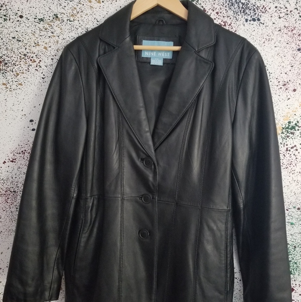 Beautiful Black Nine West Leather Blazer